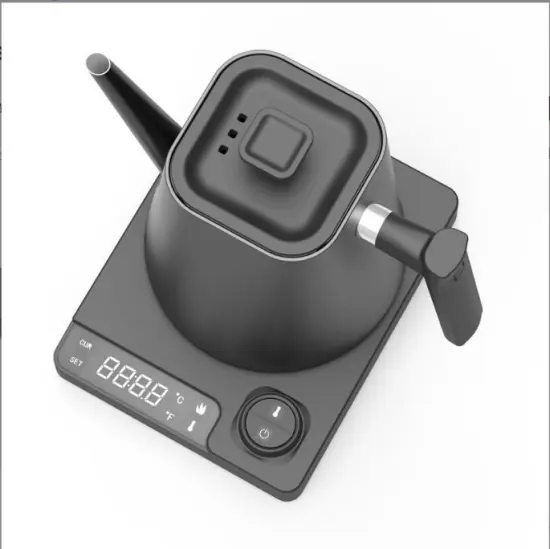 Gooseneck Auto Shut-Off Electric Kettle with Stainless Steel Construction, Temperature Control, and 24-hour Keep Warm Functionality in Black - Perfect for Coffee Brewing