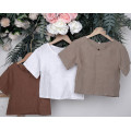 Kids Summer Linen Short Sleeve T-Shirt