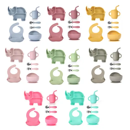 Rhino Silicone Feeding Set for Baby Easy Mealtime
