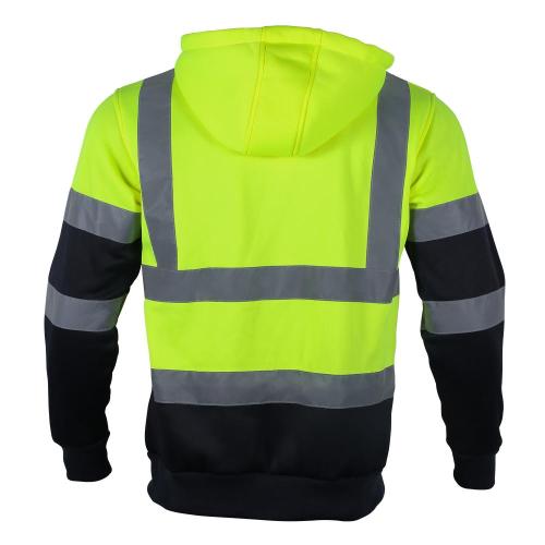 Hi-Vis Safety Windproof Long Sleeve Reflective Stripe Hoodie