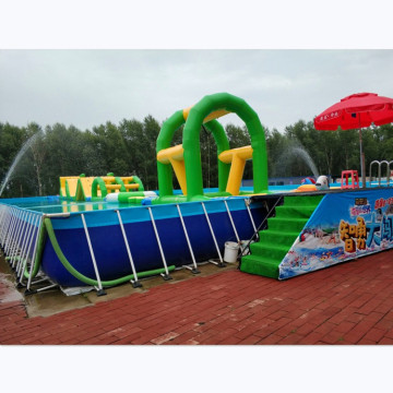 Professional Factory Inflatable Water Park Metal Frame Swimming Pool with Water Barrier for Kids and Adults