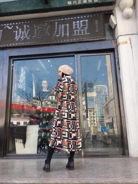 Patchwork plaid Thin section Dust coat