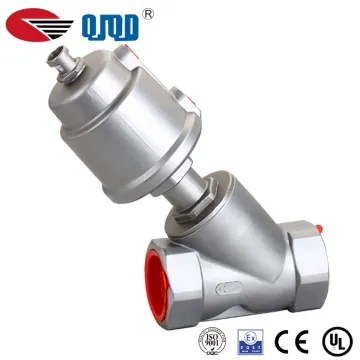 high quality Two two-way stainless steel pneumatic Angle seat valve/threaded type