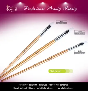 Nylon Hair Gel Nail Brush Plastic& Wooden Nail Art Brush Set