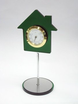 Green house shape small antique table clock
