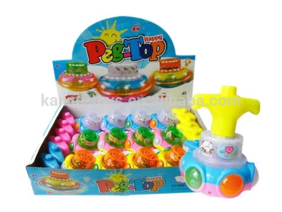 Newest wind up spinning top with flashing toy