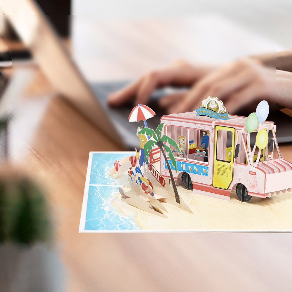 Ice Cream Truck Birthday Greeting Card