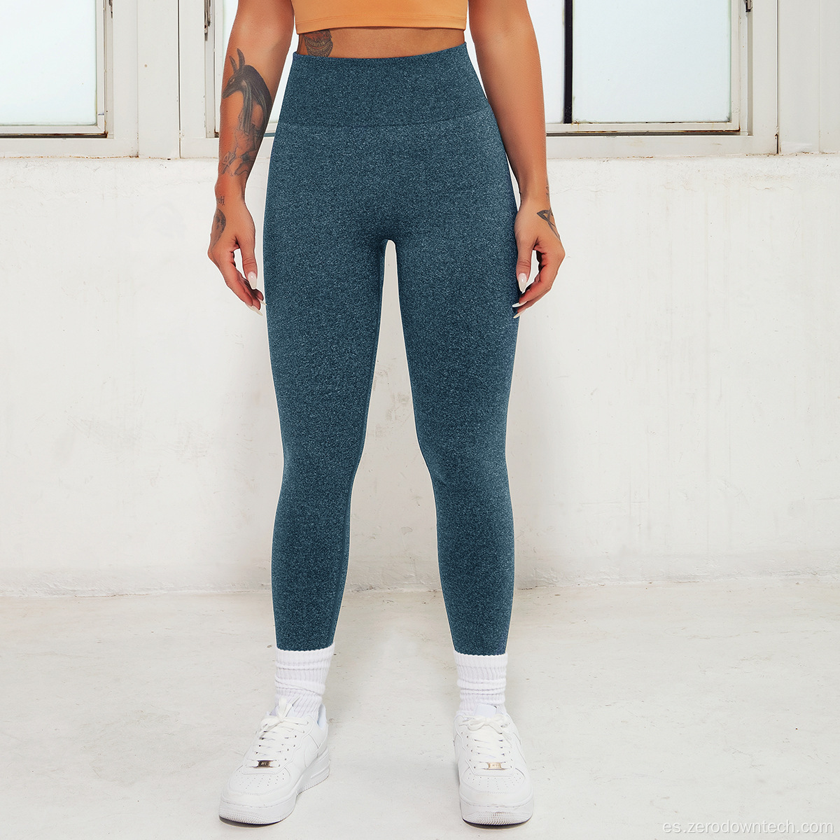 De punto sin costuras de cintura alta ajustados hip-melocotón deportes de cadera correr fitness yoga leggings