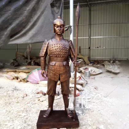 High quality resin soldier statue fiberglass terra-cotta warriors sculpture