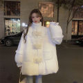 Women's winter loose white cotton-padded coat