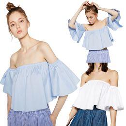 Women Off The Shoulder Tops Blue