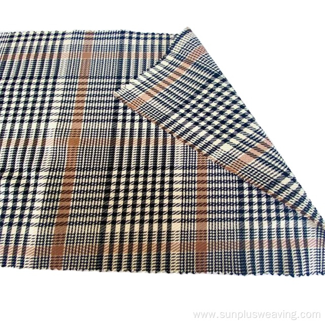 yarn dyed check bengaline stretch viscose fabric