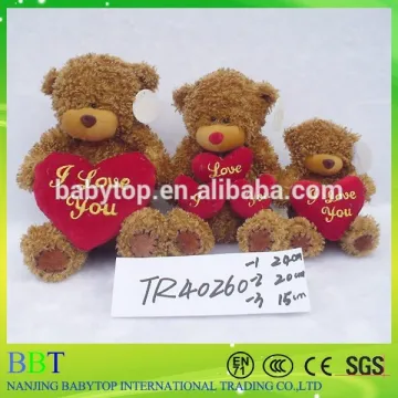 Valentines teddy bears wholesale red bear with logo embroidered heart bear plush toy                        
                                                Quality Choice