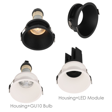 GU10 MR16 ROUND LED 오목한 다운 라이트 알루미늄 실내 조명기구