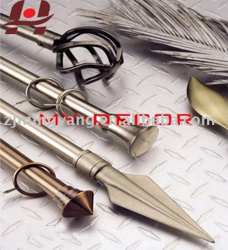 metal iron aluminium stainless steel brass plain square twisted adjustable extensible telescopic window curtain rods