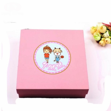 Custom logo pink storage paper box two lattices