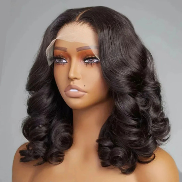Transparent Short Bob Body Wave 13x4 13x6 Lace Front Human Hair Wig