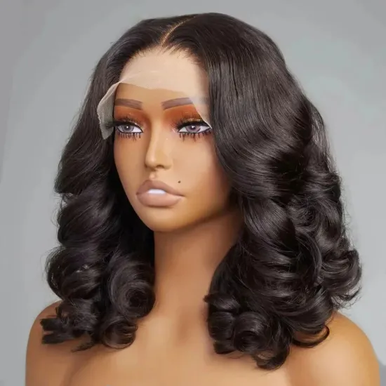 Transparent Short Bob Body Wave 13x4 13x6 Lace Front Human Hair Wig