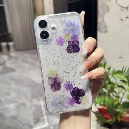 Iphone 16 Plus Purple Eternal Flower Dried Flower Real Flower Phone Case