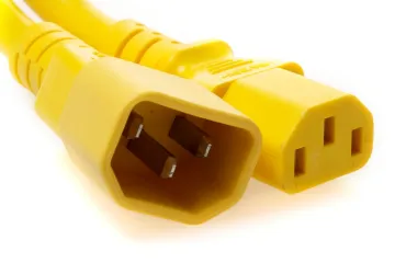Yellow USA Standard Computer Power Extension Cord 10A 18AWG