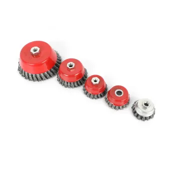 PEXCRAFT Knotted Cup Brush Steel Wire Brush for Angle Grinder
