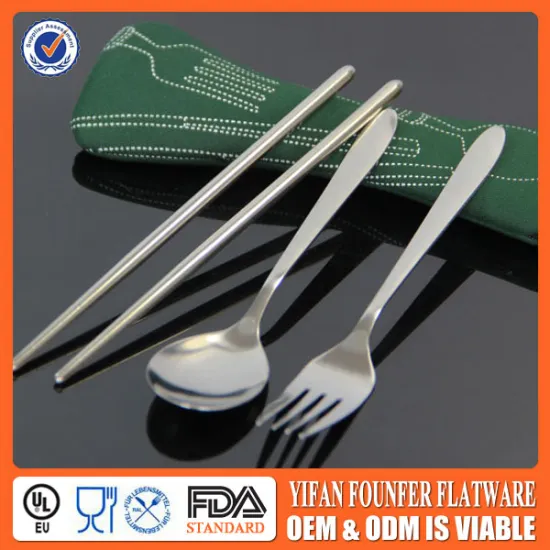 Baby cutlery for children's day gift, flatware set on portable pouch