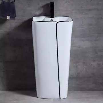 Modern White Pedestal Basin for European Bathroom Designs