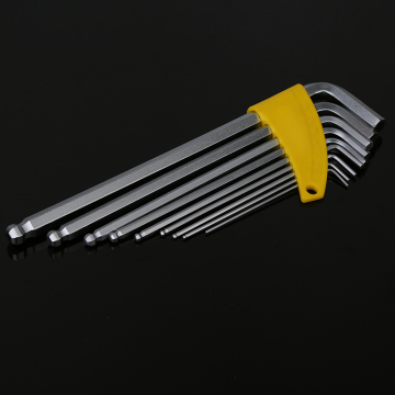 9PC Manufacturer Supply Extra Long Plastic Holder Allen Ball Torx Hexagonal Point End Custom Allen Wrench Hex Key Set
