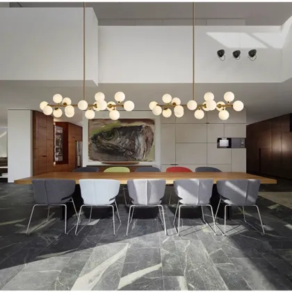 Golden Glass Ball Chandelier Pendant Light