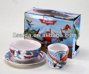4 pezzi set di cena in ceramica con stampe aeree
