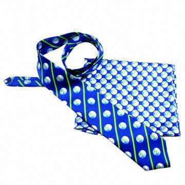 Silk Jacquard Tie and Silk Satin Print for Scarves, Customized Designs are Accepted