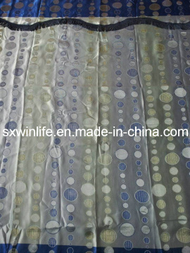 Modern Circle Line Jacquard Curtain with Valance (WLC021)