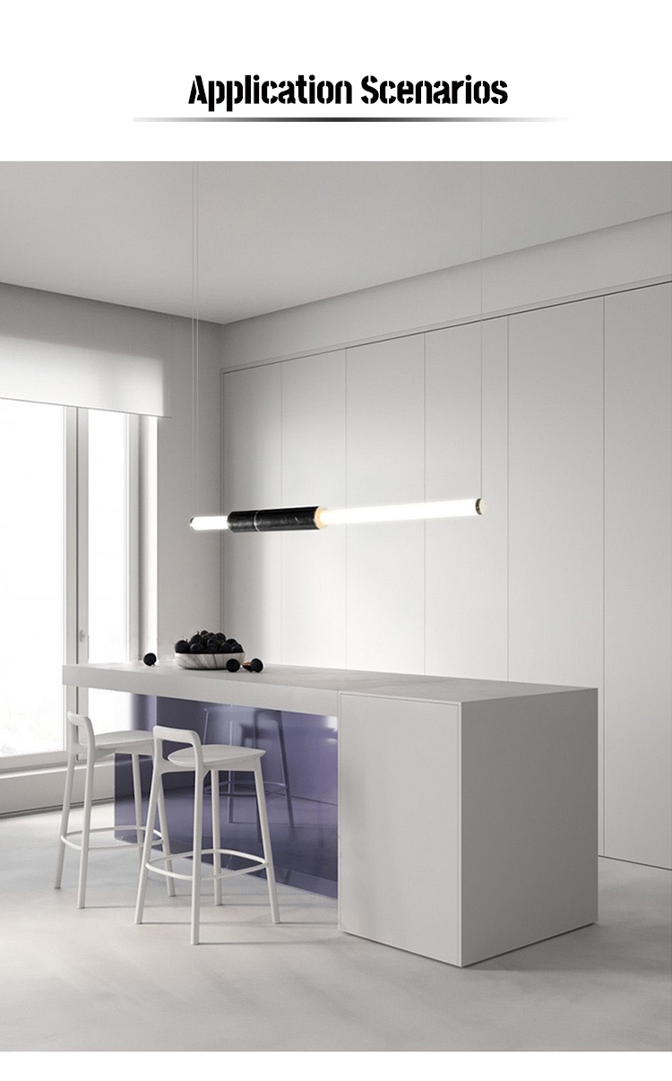 The Nordic Marble LED tube pendant lamp is perfect for various setting