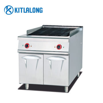 Electric Lava Rock Grill with Cabinet for Commercial Kitchens