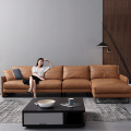 Nordic Italy mengimpor sofa sectional kulit atas