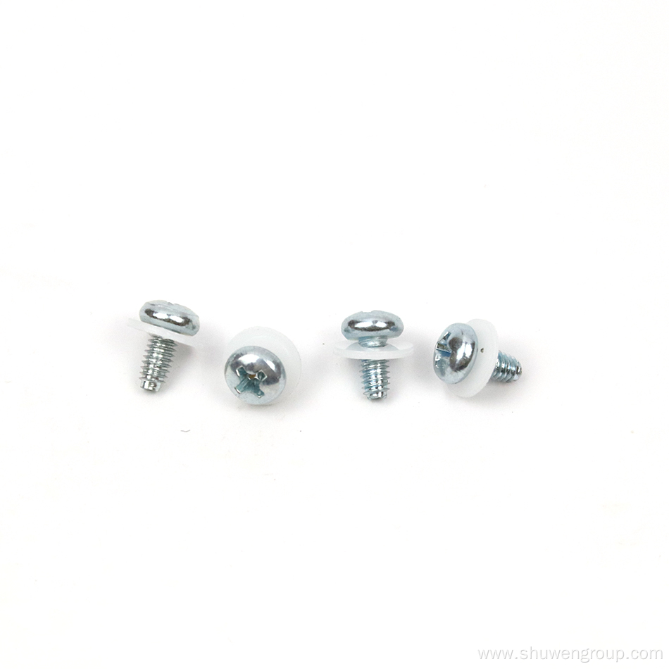 Blue zinc coated SEMS screws pan head