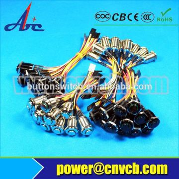 P 19mm Flat round momentary or latching ring power logo led with MOLEX connector switch