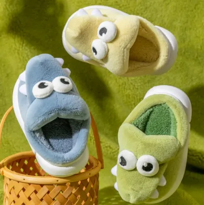 Cozy Alligator Patterned Cotton Slippers for Boys Toddlers: Perfect Winter Indoor Footwear for Babies