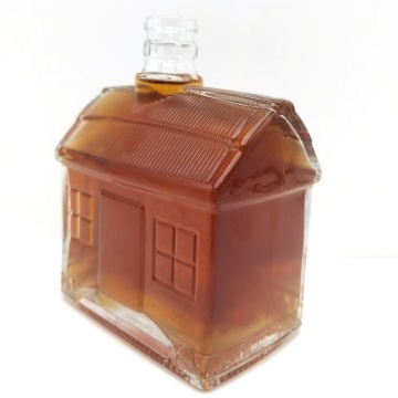 Whiskey transparent glass bottle