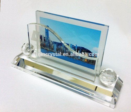 Nice High Quality Optical Crystal Name Card Holder With Company Logo Engraved For Souvenirs