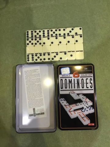 Double Six Dominoes In Tin Box Ivory Domino