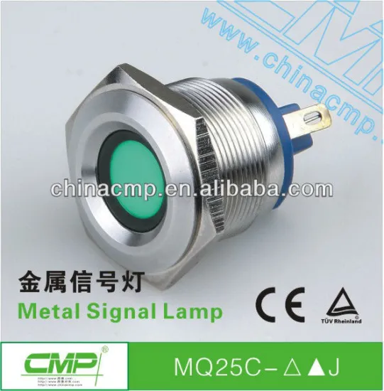 CMP installation diameter 25mm Stainless steel 6 volt led pilot lamp ip67