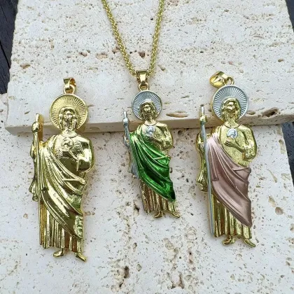 Wholesale Christian St. Jude Gold Pendant Necklaces for Women