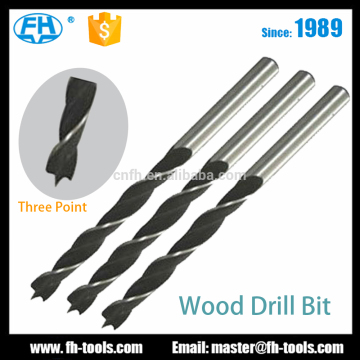 three points C45 carbon steel drill bit for wood