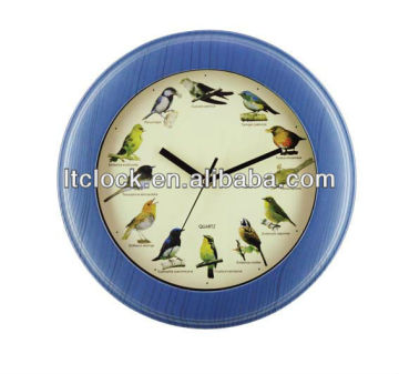 Quartz wall clock with bird sound