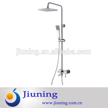 Square chrome overhead rainfall shower head set, bath shower set