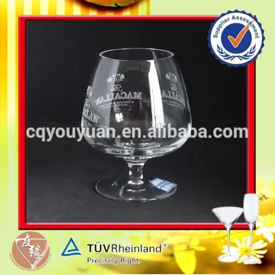 Hand blown brandy snifers with short stem