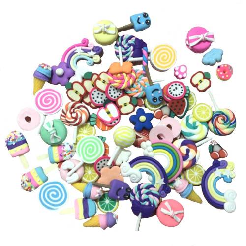 Niedlich sortiert Mix Zufällige Designs Über 80 Stück pro Beutel Multi Styles Form Weiche Polymer Clay Materialien Günstig für Craft DIY Dez.