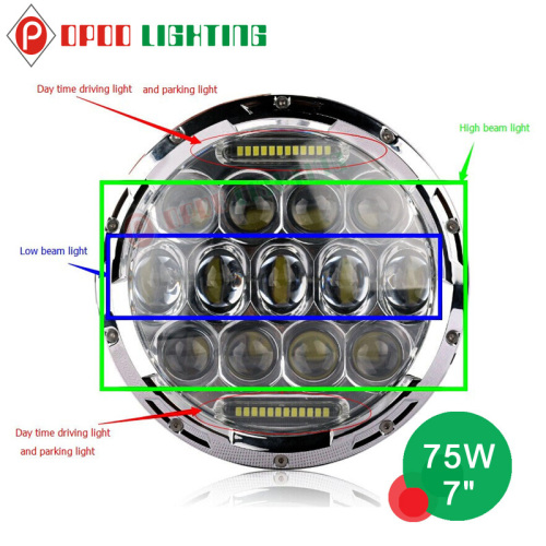 Top Quality 7inch 74W Round Jeed LED Headlight