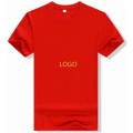 Camiseta vermelha masculina de manga curta com logotipo semi personalizado